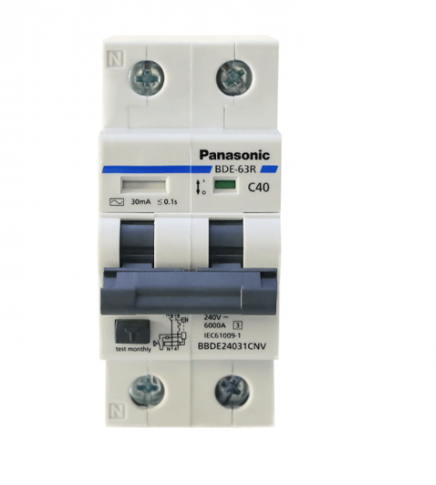 Aptomat RCBO Panasonic 2P 32A 30mA 6kA 240VAC BBDE23231CNV