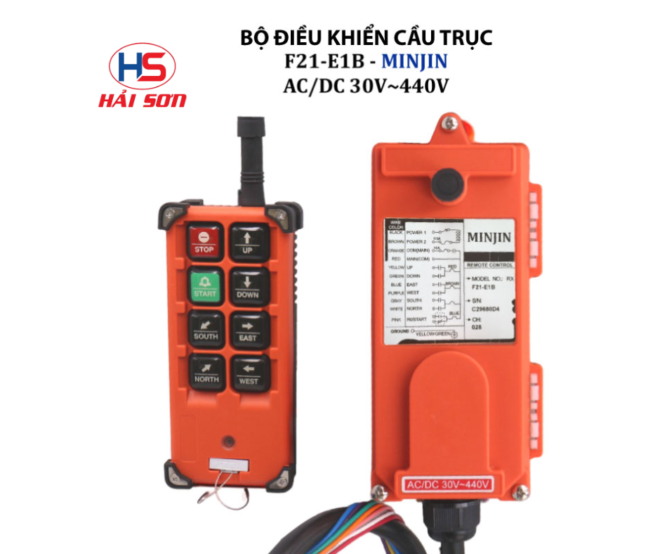Bộ Điều Khiển Cầu Trục – Palang 8 Nút F21-E1B – AC/DC 30~440V – MINJIN