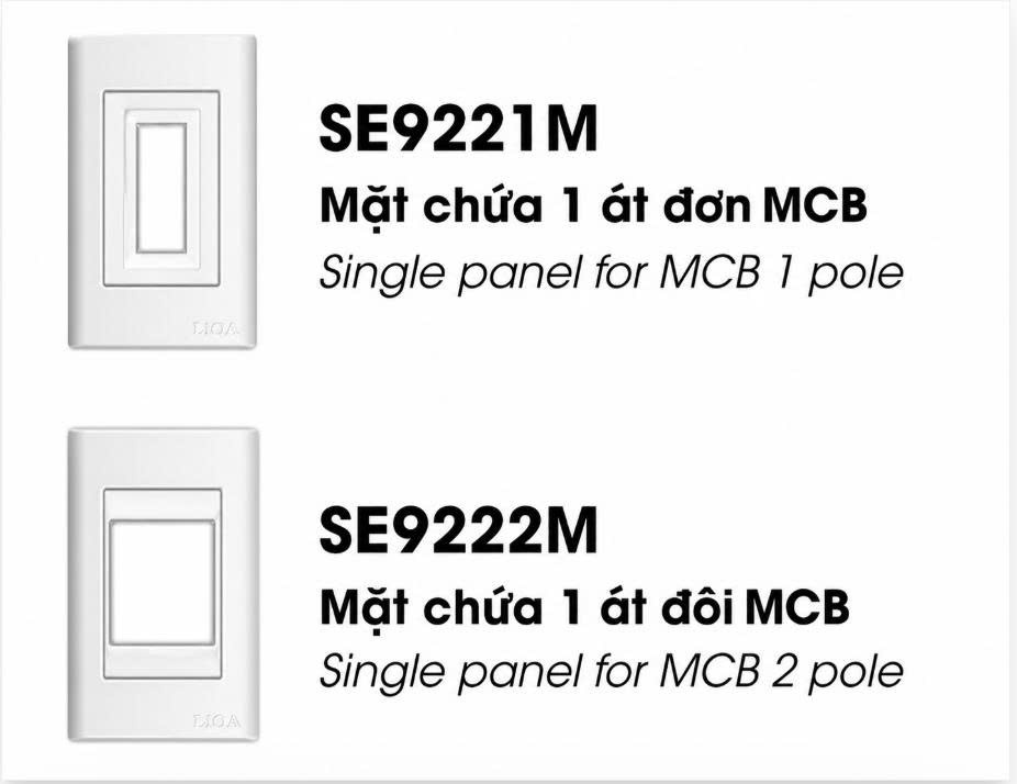 Mặt chứa 1 MCB SE9221M và SE9222M LiOA