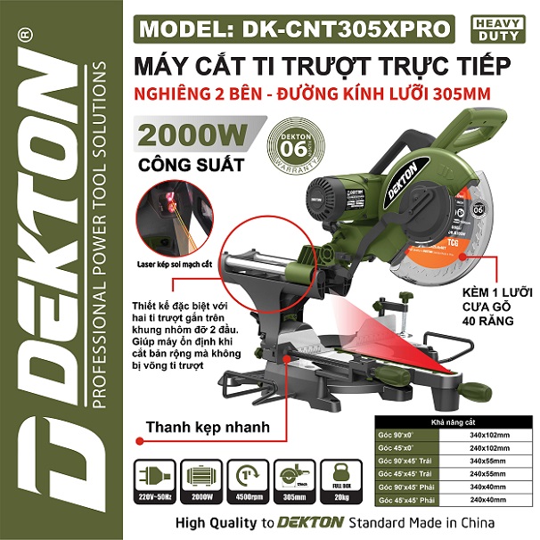 Máy cắt nhôm trượt DEKTON DK-CNT305XPRO