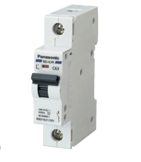 MCB 1P 6kA 240VAC BBD1061CNV Panasonic (6A, 10A, 16A, 20A, 25A, 32A, 40A, 50A, 63A)