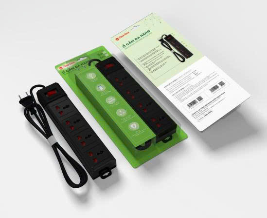 Ổ cắm điện kéo dài đa năng OC02 3-5m 4 ổ cắm Rạng Đông