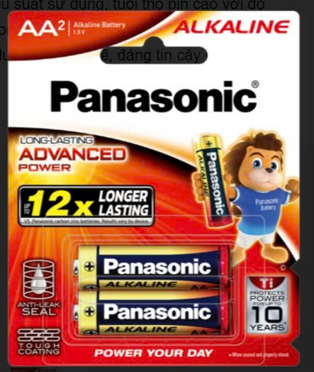 Pin Panasonic AA ALKALINE LR6T/2B-V 2 viên