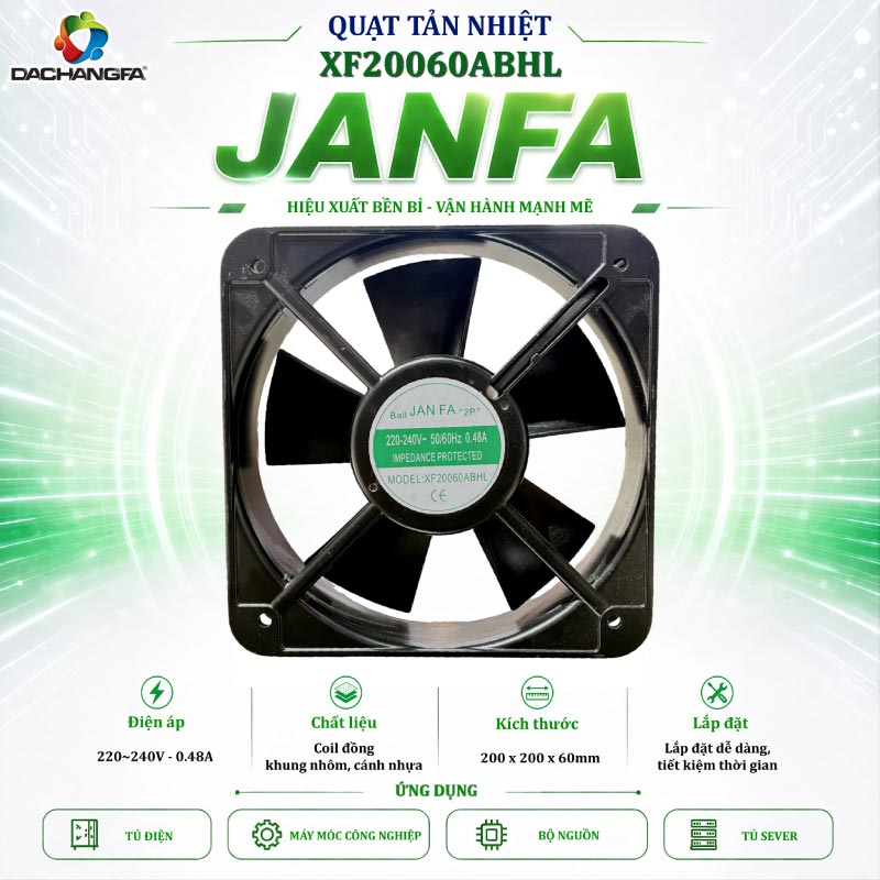Quạt Tản Nhiệt – 2 Tấc – XF20060ABHL – JANFA