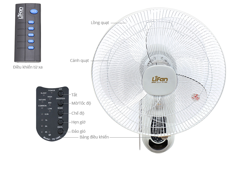 Quạt treo LIFAN TE1688 / remote