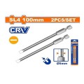 Bộ 2 Mũi Vít Dẹp Nối Dài SL4x100mm WADFOW WSV9KSL4